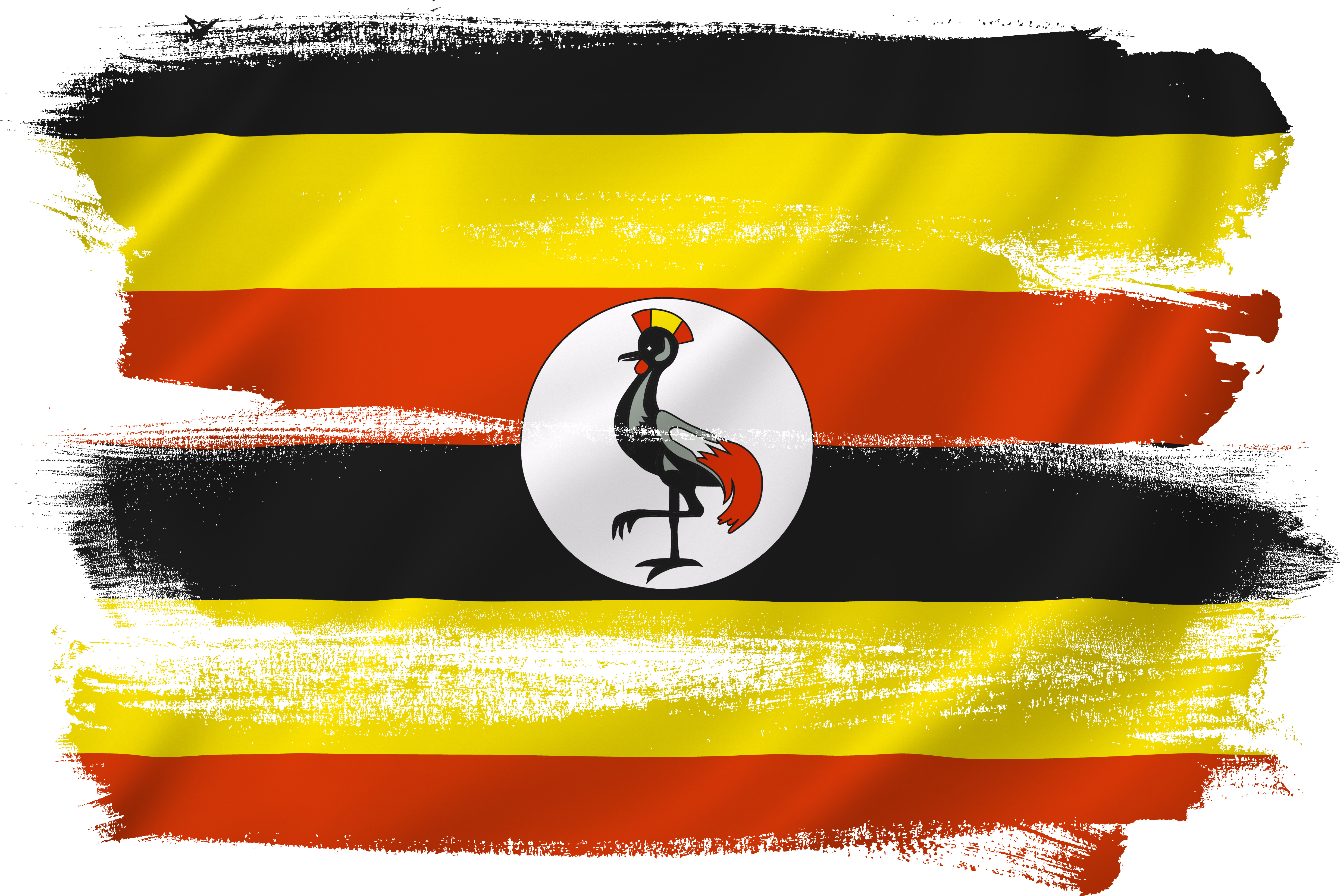 Uganda flag backdrop background texture.