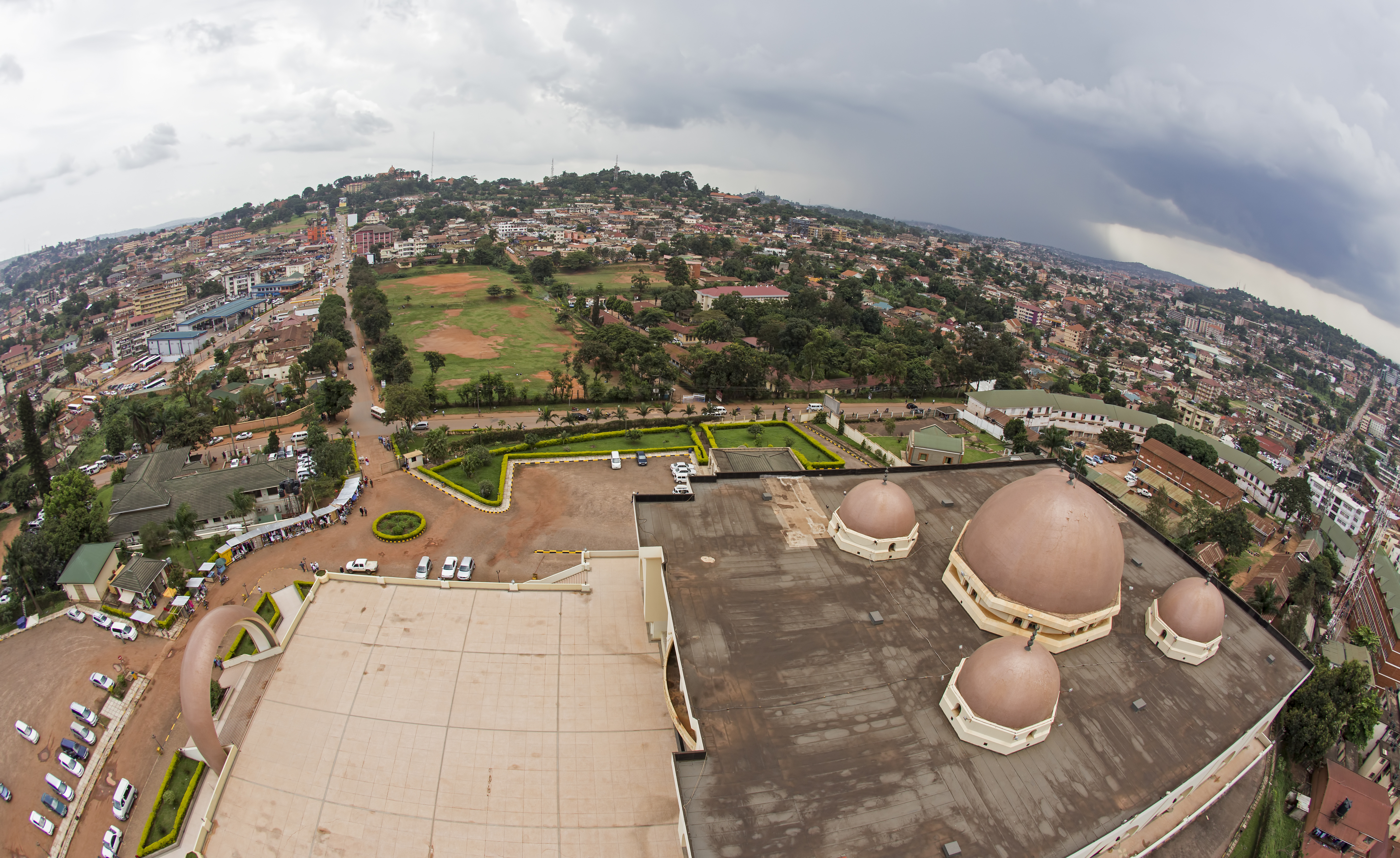 Fisheye view of Kampala city in Uganda