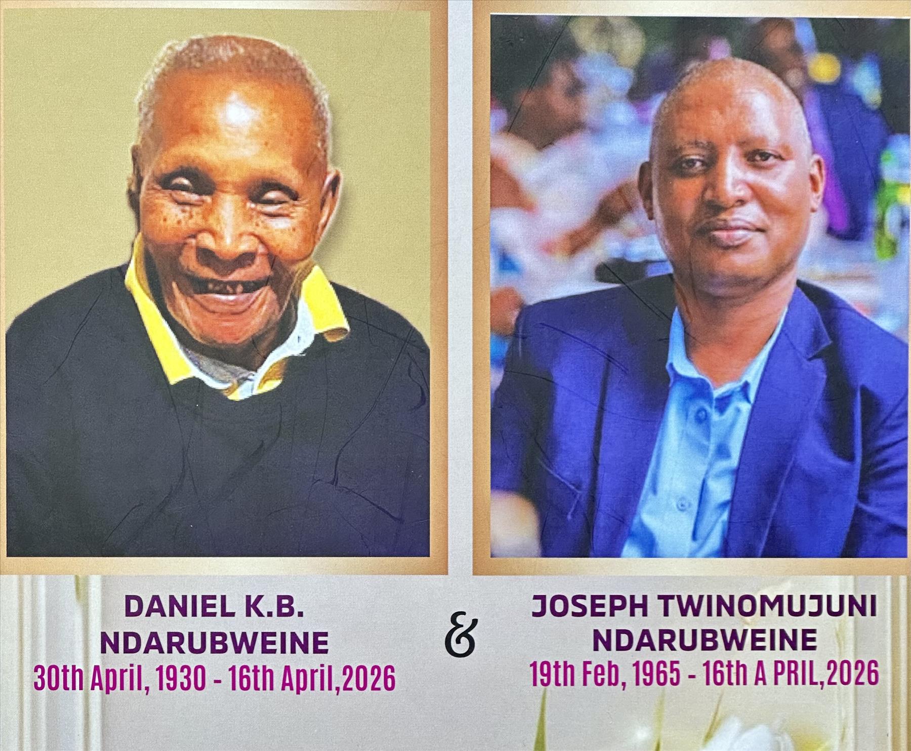 In Loving Memory of Daniel Ndarubweine  (April 30, 1930 – April 16, 2026)